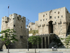 Фото с сайта <a href=https://commons.wikimedia.org/wiki/File:Aleppo_Citadel_04.jpg>wikimedia.org</a>, автор - Bernard Gagnon