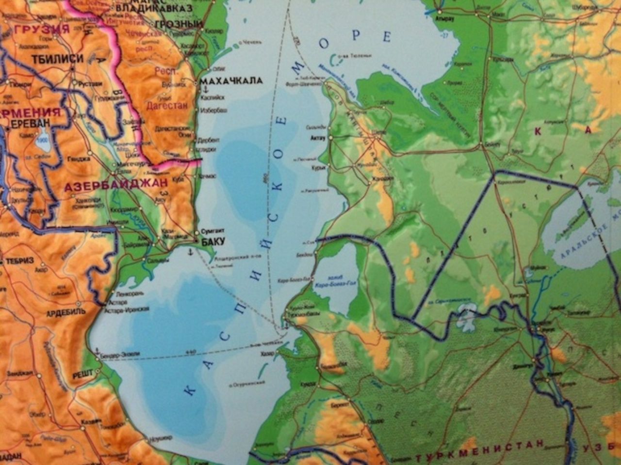 каспийское море на карте