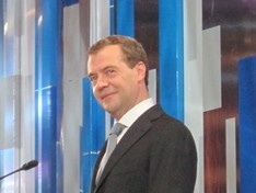 "Росбалт". Дмитрий Медведев на трибуне в школе управления "Сколково"