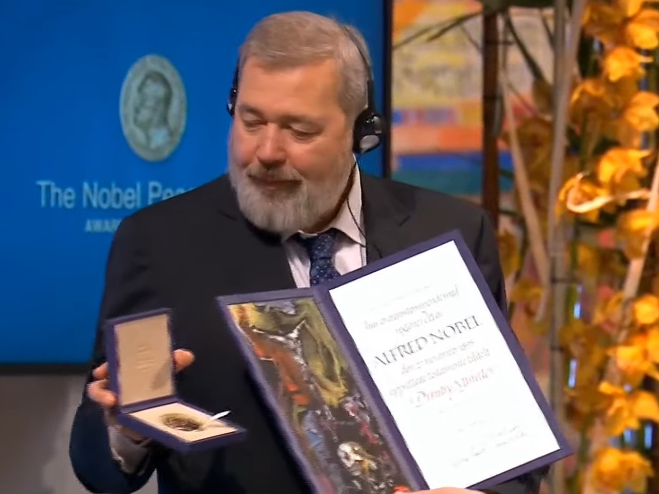Дмитрий Муратов на вручении Нобелевской