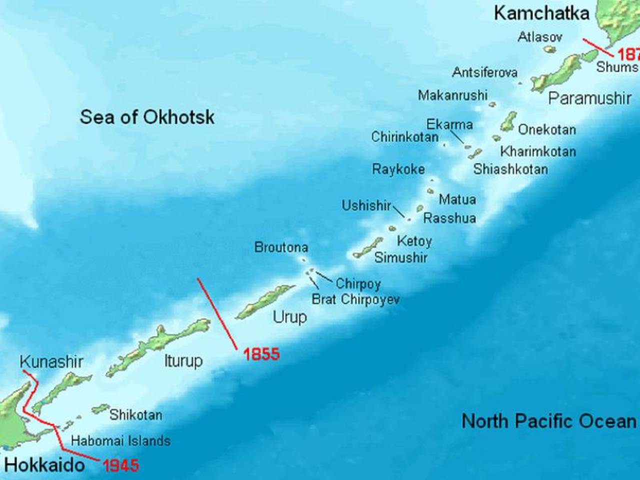 Остров Хабомаи Курильские острова на карте