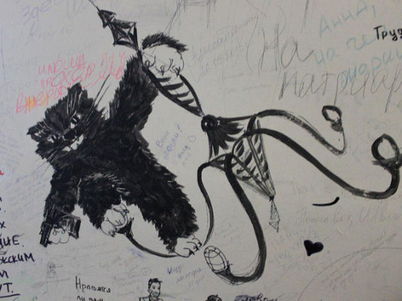 Кот бегемот рисунок карандашом