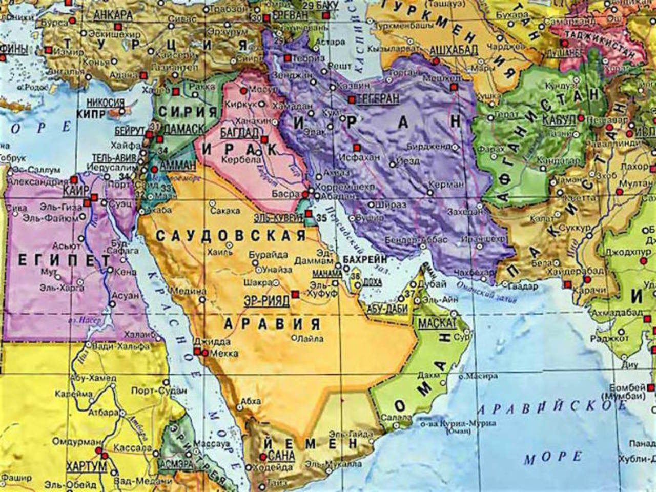 На каком материке находится восточная. Политическая карта ближнего Востока. Страны Персидского залива на карте политической. Королевство Саудовская Аравия на карте.