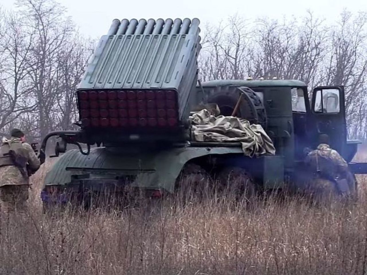 Поставлено града. БМ-21 град Донбасс. РСЗО град ДНР.