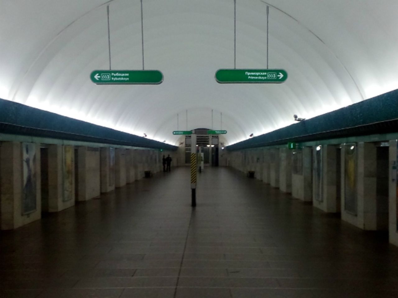у станции метро приморская