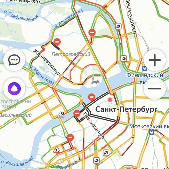 Перекрытие улиц в санкт петербурге сегодня карта